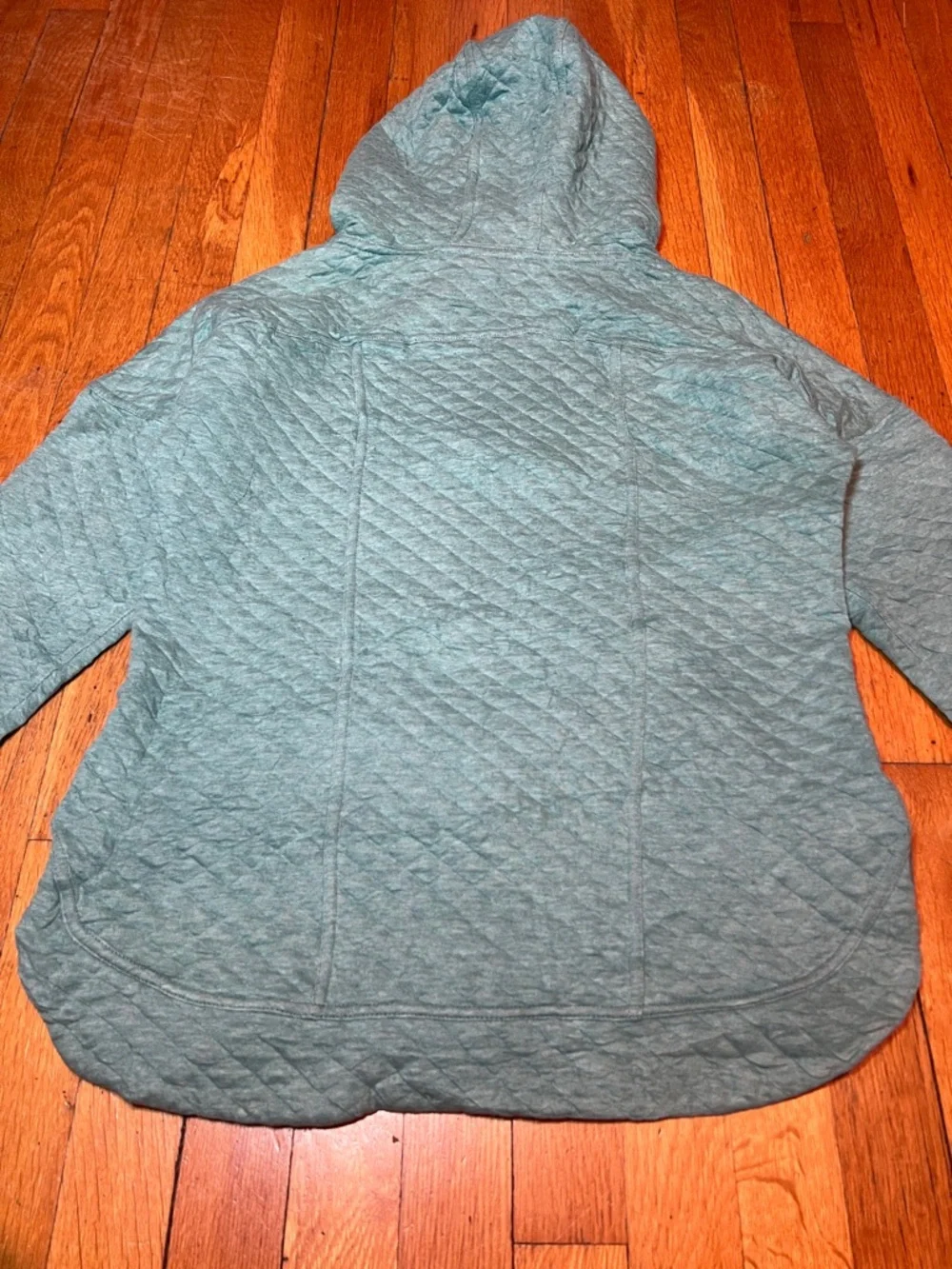 Patagonia Organic Cotton Quilted Hoody Jacket in Beryl Green, Women’s size Small - Picture 13 of 15